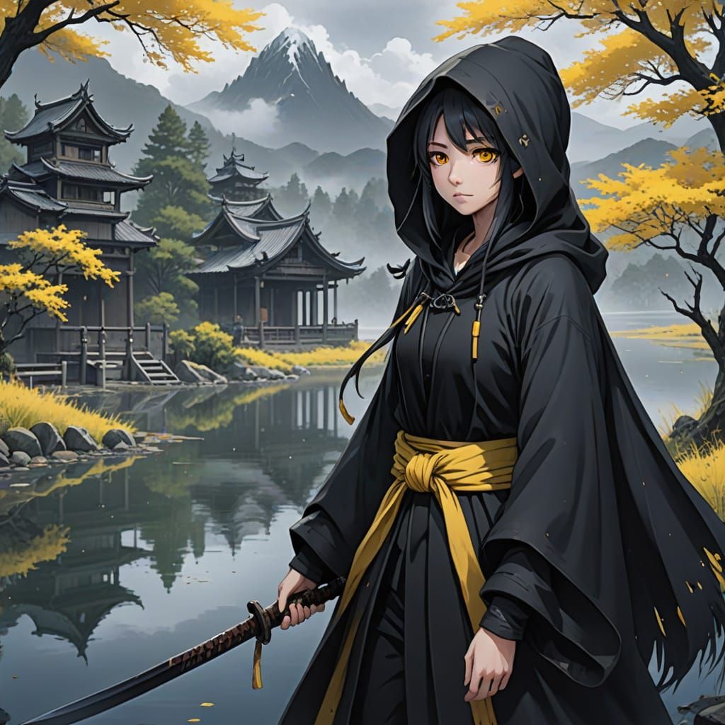 Misty Lake Ferrywoman in Anime Style