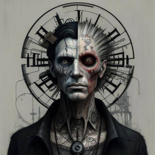 Surreal Sickness Illustration in Mixed Media Style