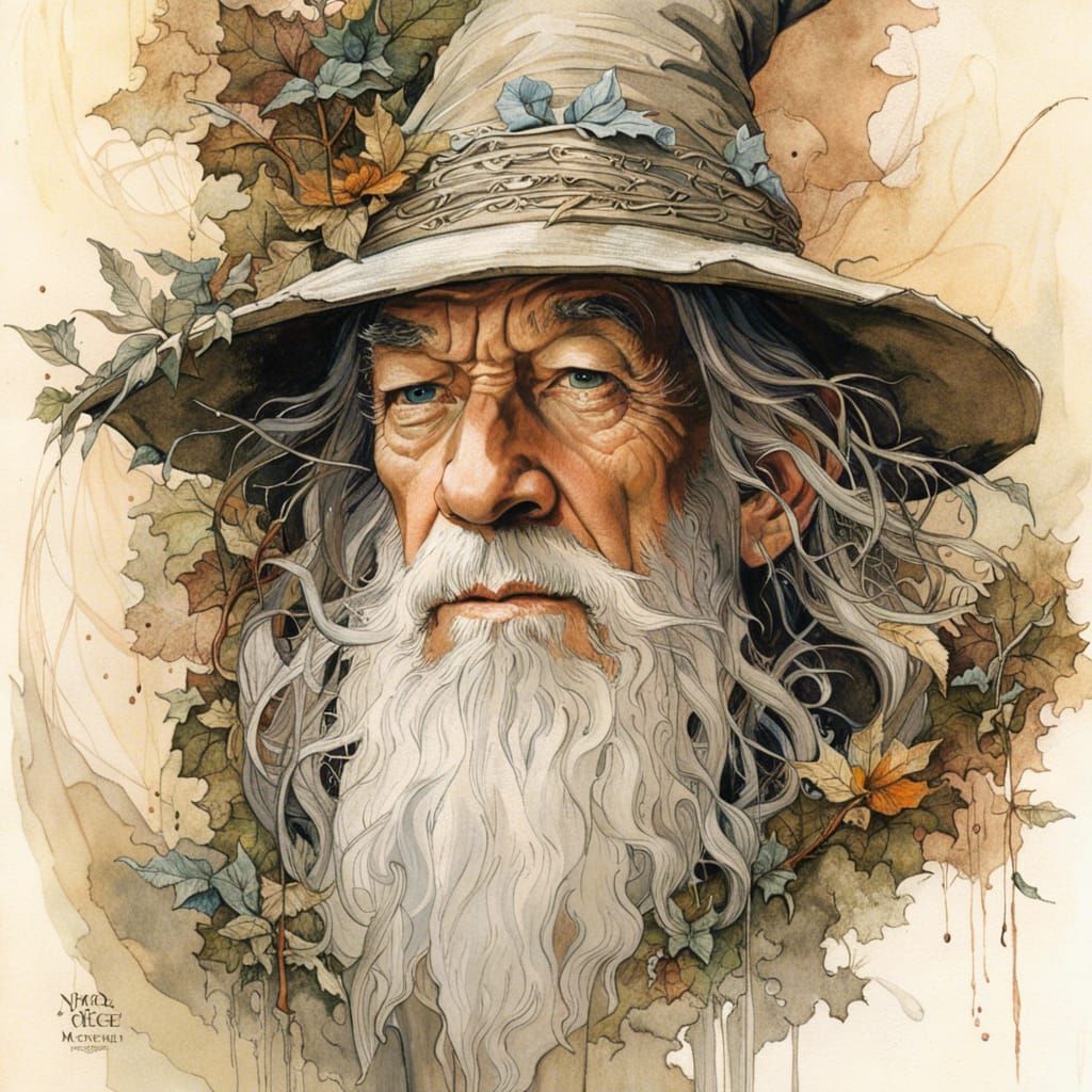 Gandalf Portrait in an Illustrative Style