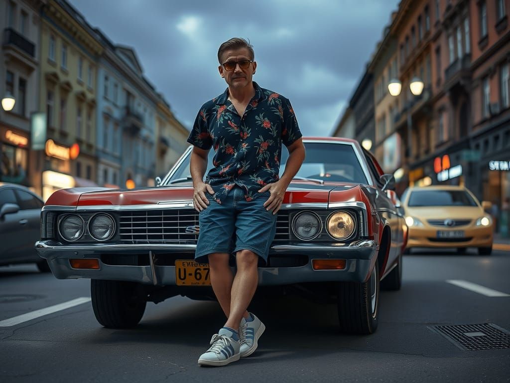 Man Leaning on Impala, Eerie Art Style