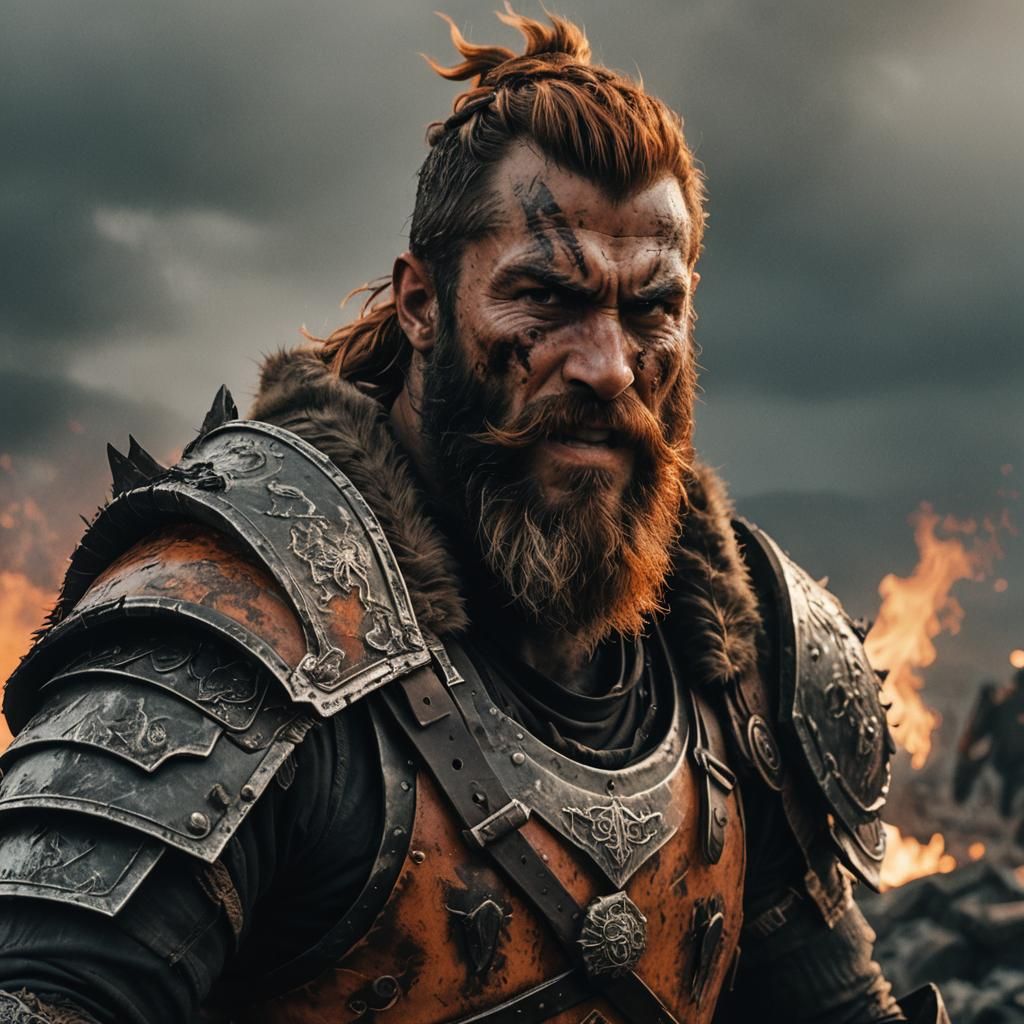 Cinematic Dovahkiin in Apocalyptic Landscape