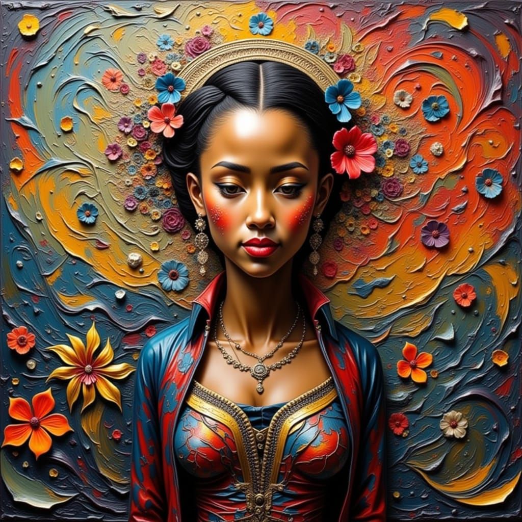 Impasto Painting of a Woman