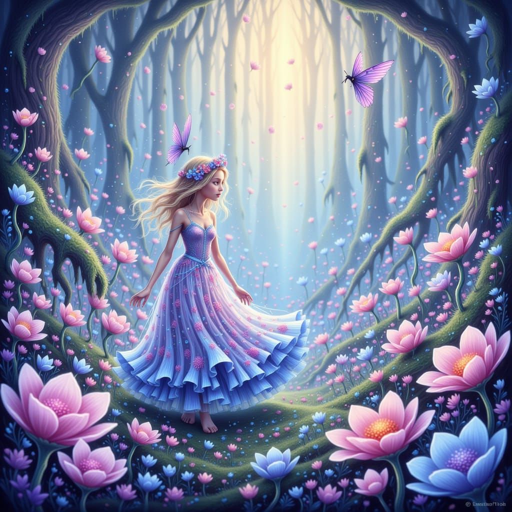 Ethereal Dreamscape in Alcohol Ink and Watercolor Style