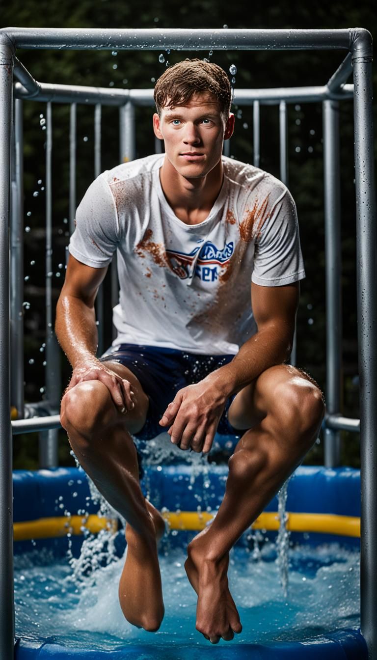Fraternity Brothers Dunked: Close-Up Portrait
