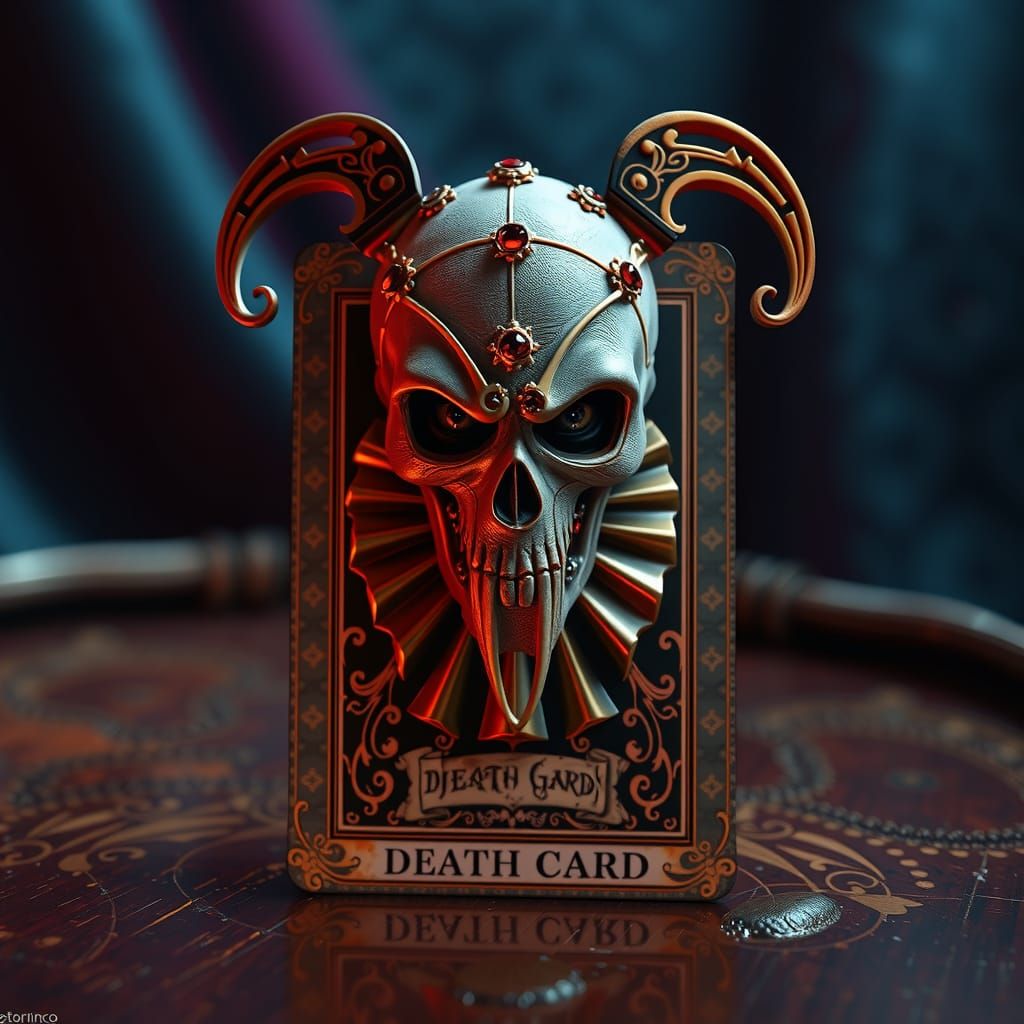 Death Card: Creepy Clown in Victorian Style