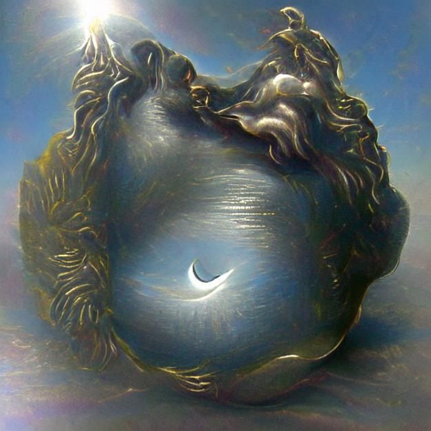 Striking Solar Eclipse in Blue Sky, Dore Style