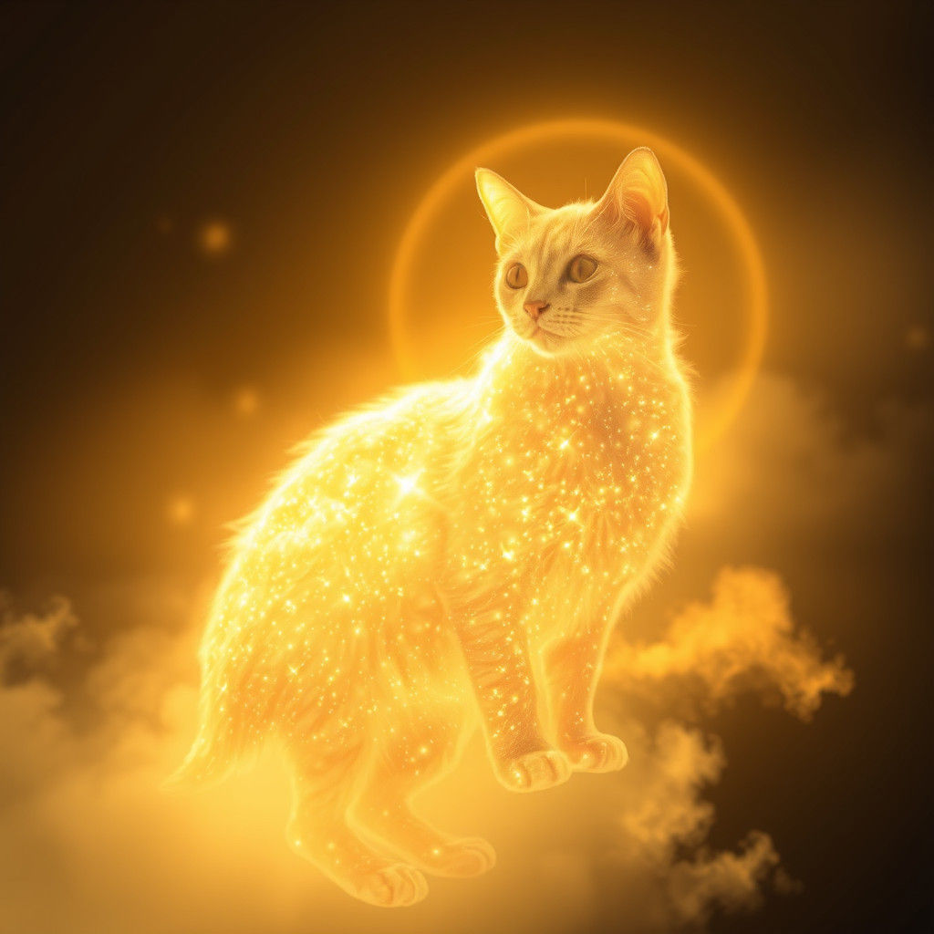 Ethereal Luminous Cat in Soft-Focus Style