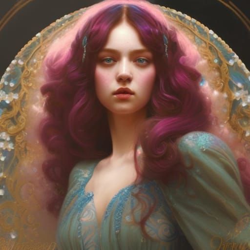 Princess in Iridescent Dress, Renaissance Painting Style