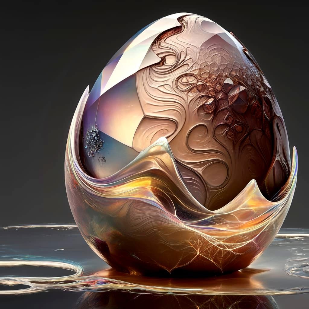 Ethereal Egg Design in Futuristic Art Style