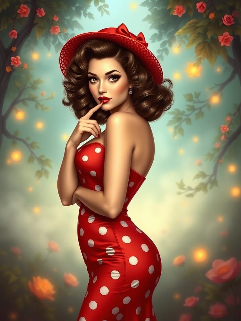 Classic Pin-up Beauty in Whimsical Dreamland