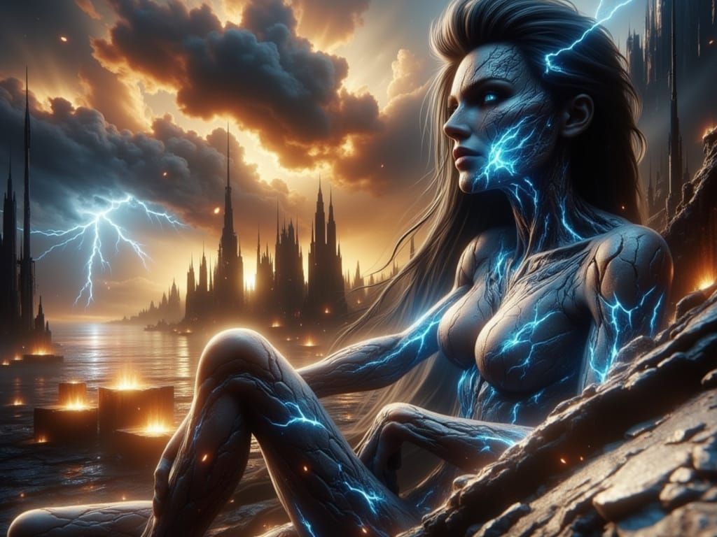 Inkwell Spill Creates Stormy Sea in Surreal Style