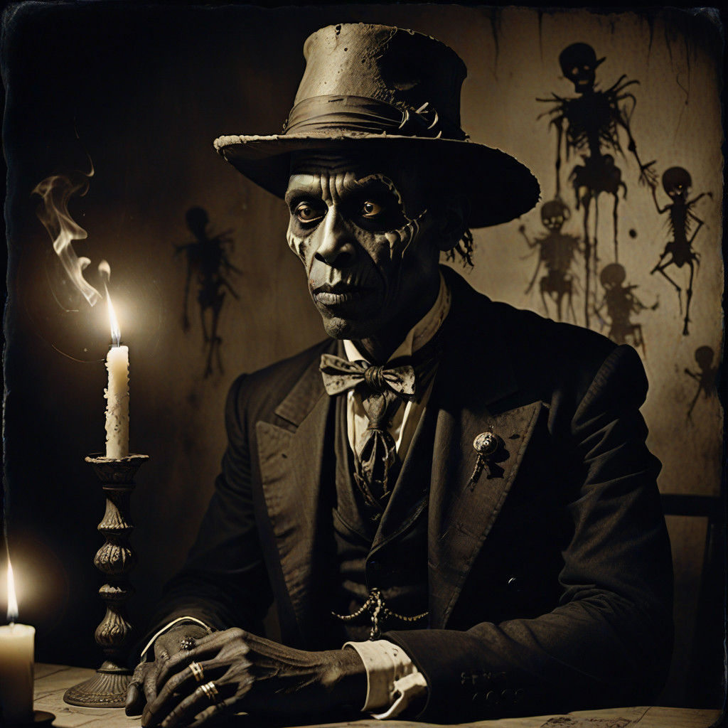 Baron Samedi's Mysterious Seance in Dark, Tim Burton-Inspire...