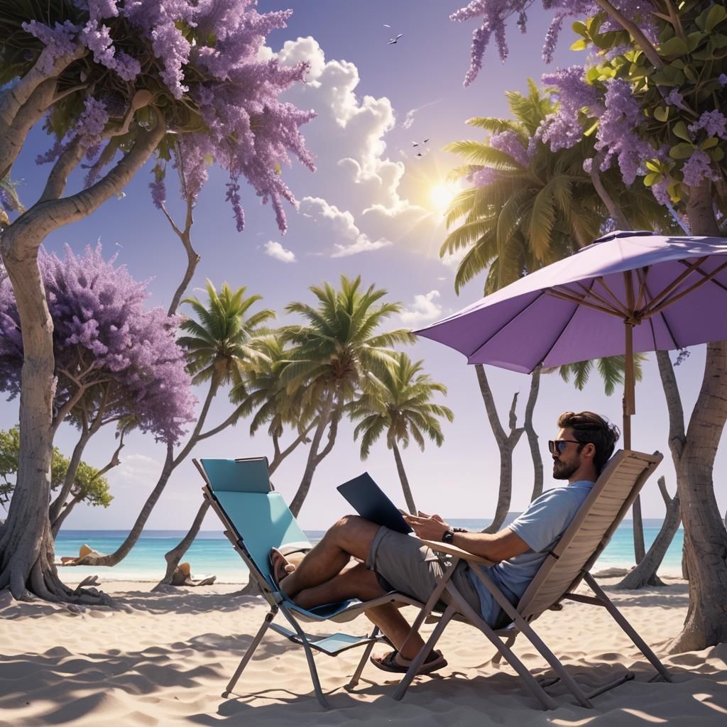 Remote Work Bliss: Digital Nomad on Coral Beach