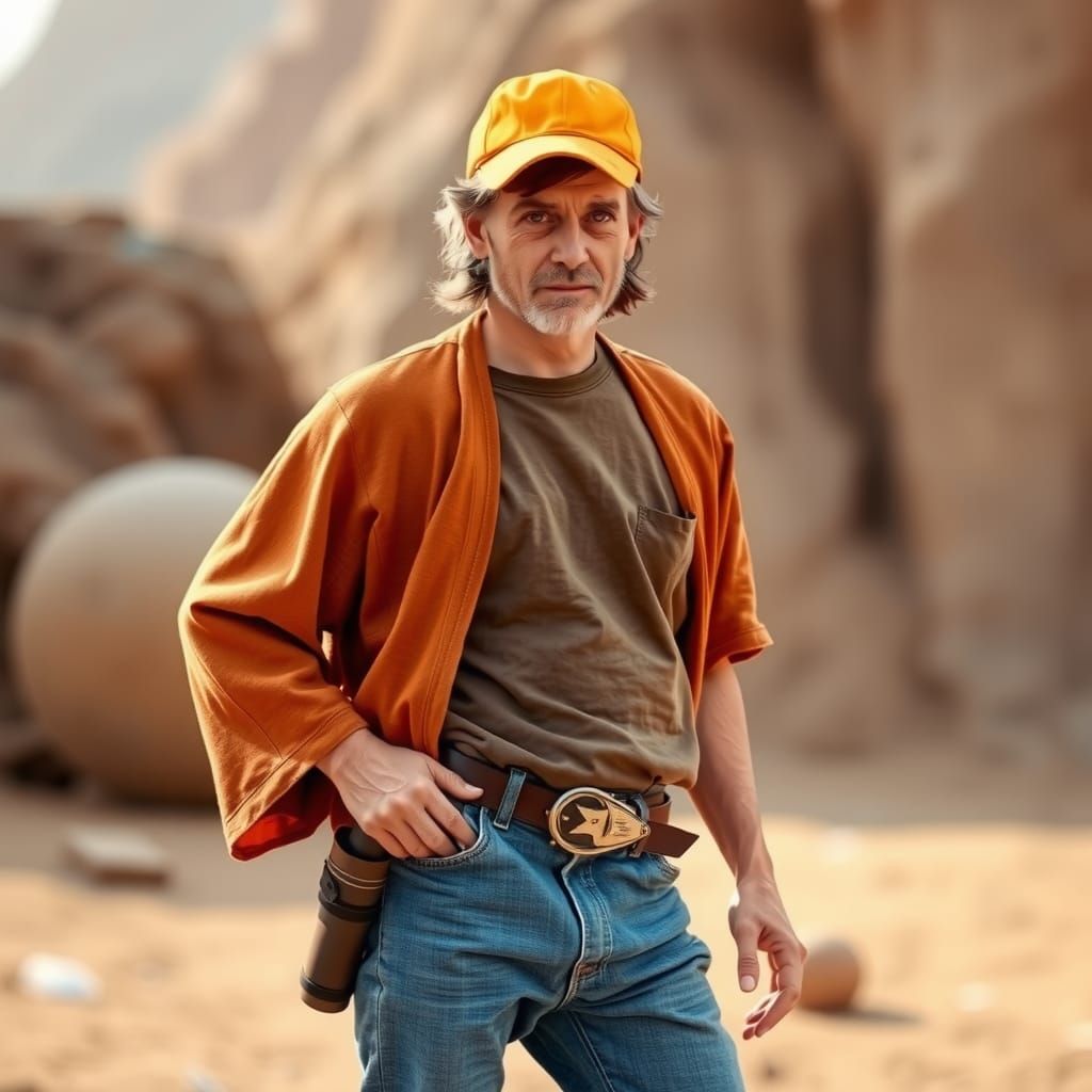 Obi-Wan Kenobi in T-Shirt and Cap