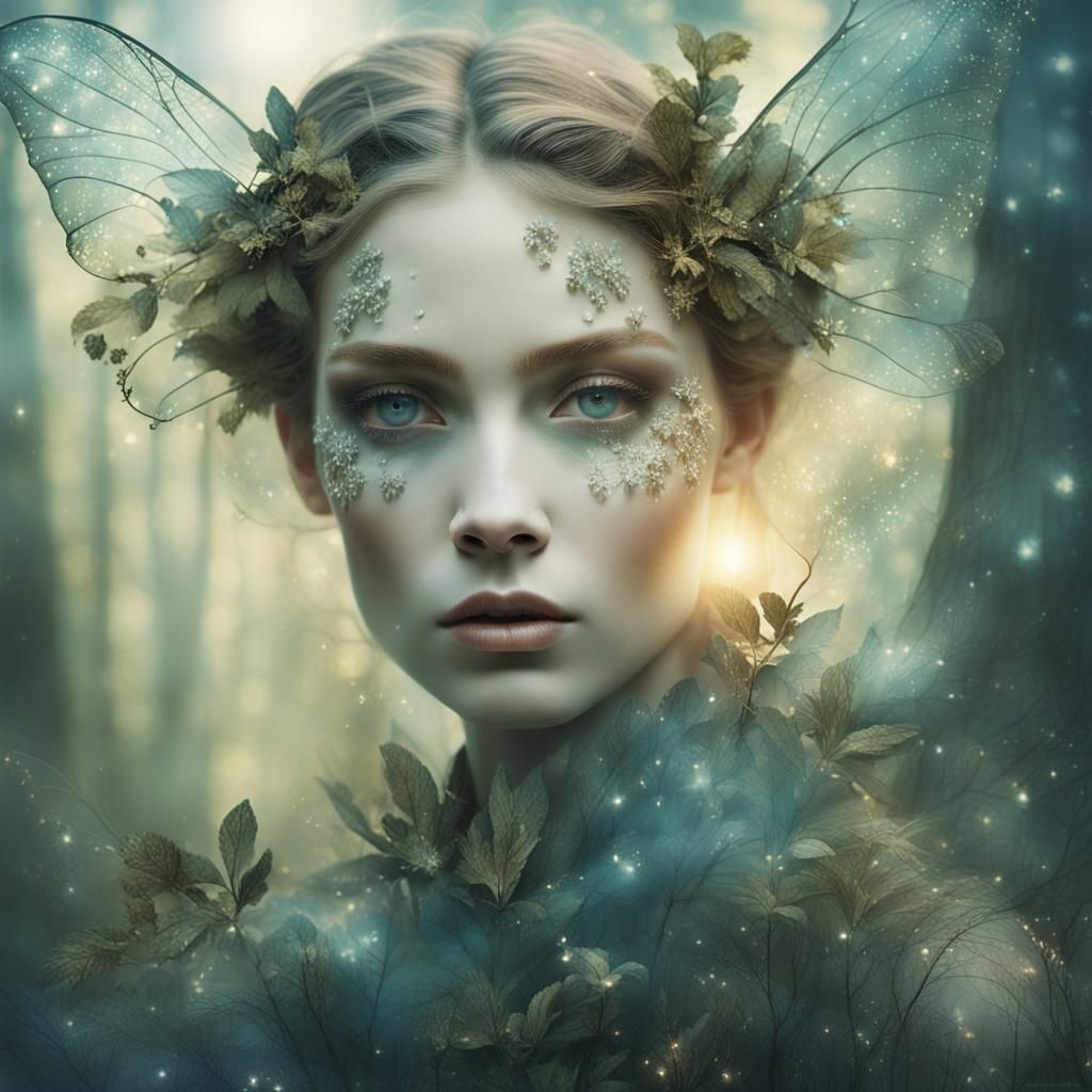 Ethereal Fairy in Autumn Forest: Vogue High-Fashion