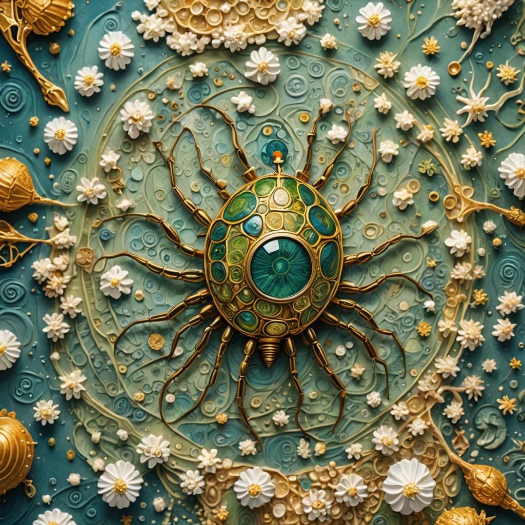 Daphnia Magna: Hyperrealistic Splash Art Close-up