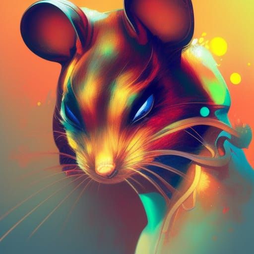 Hyperdetailed Portrait of a Colorful Mouse