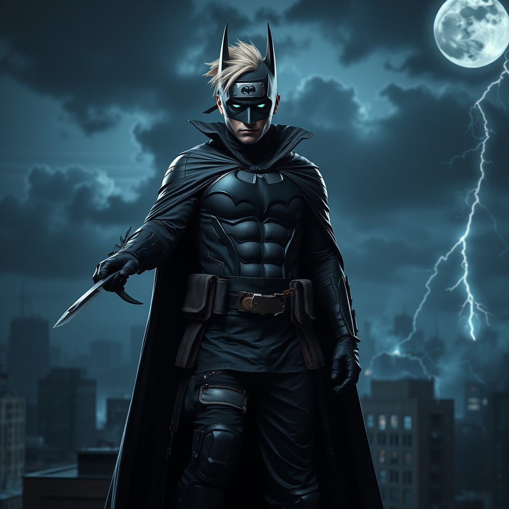 Dark Ninja Naruto in Gotham, Inspired by H.R. Giger