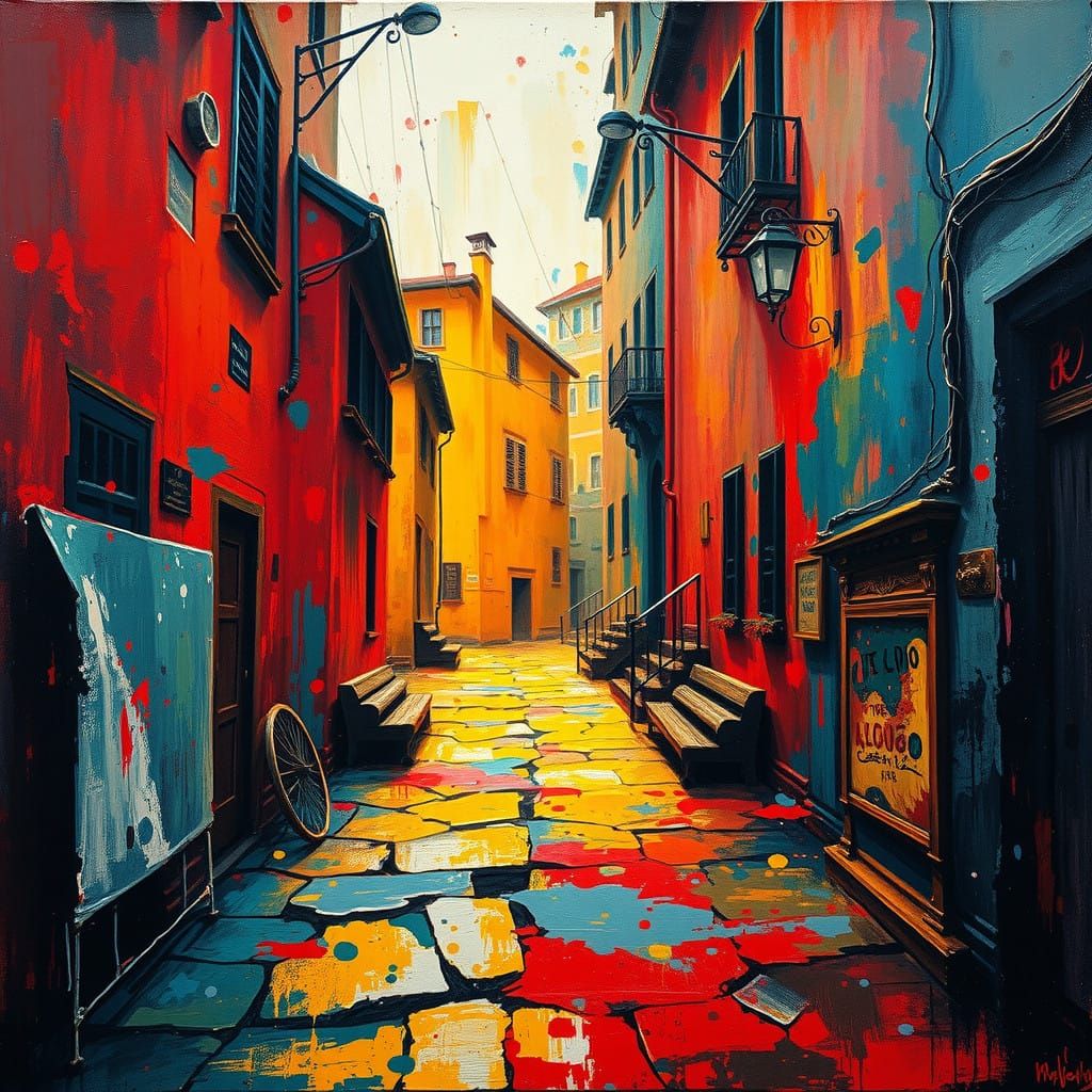 Bold 19th-Century Masterpiece with Impasto Splashes