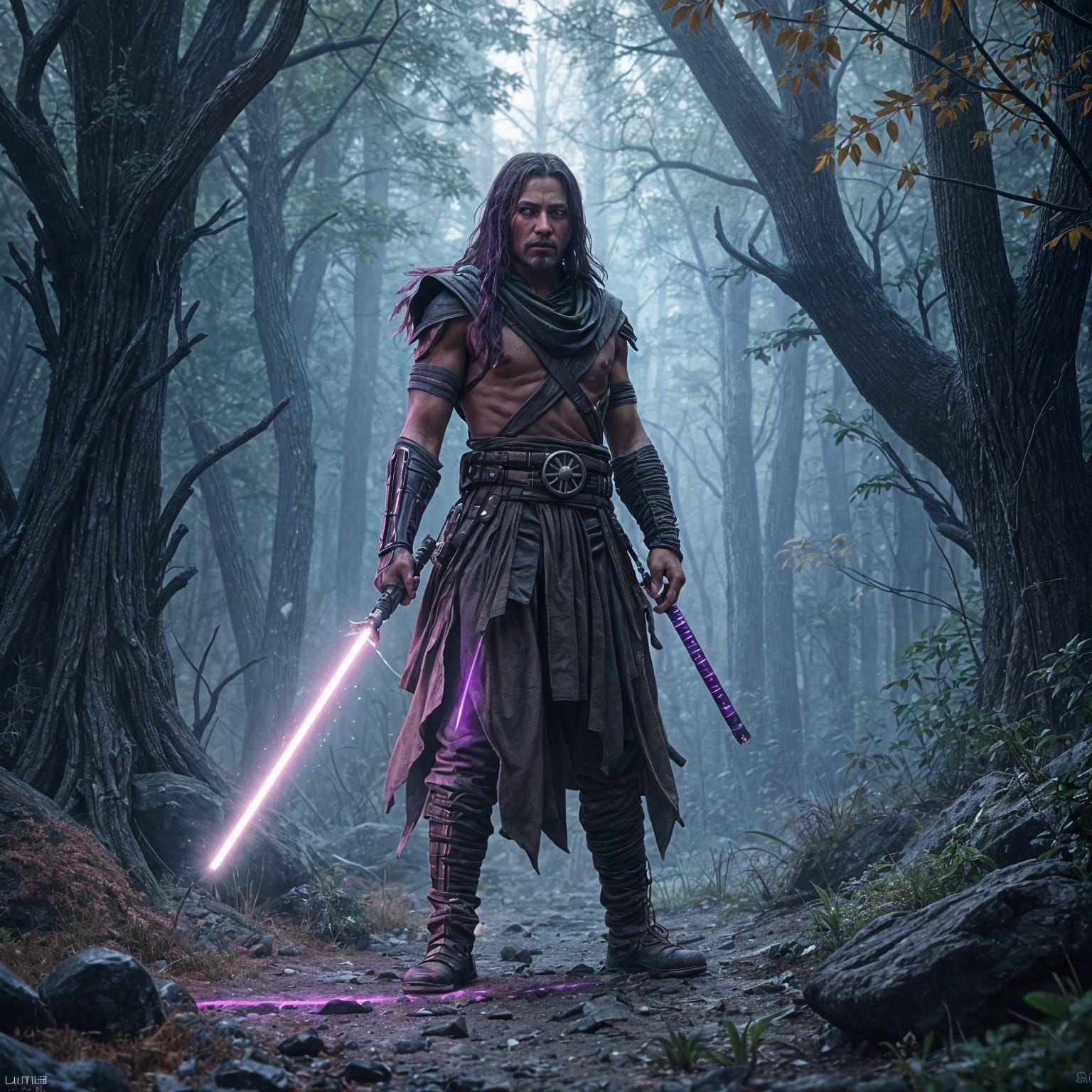 Indigenous Jedi Wields Dark Side Purple Lightsaber in Primev...