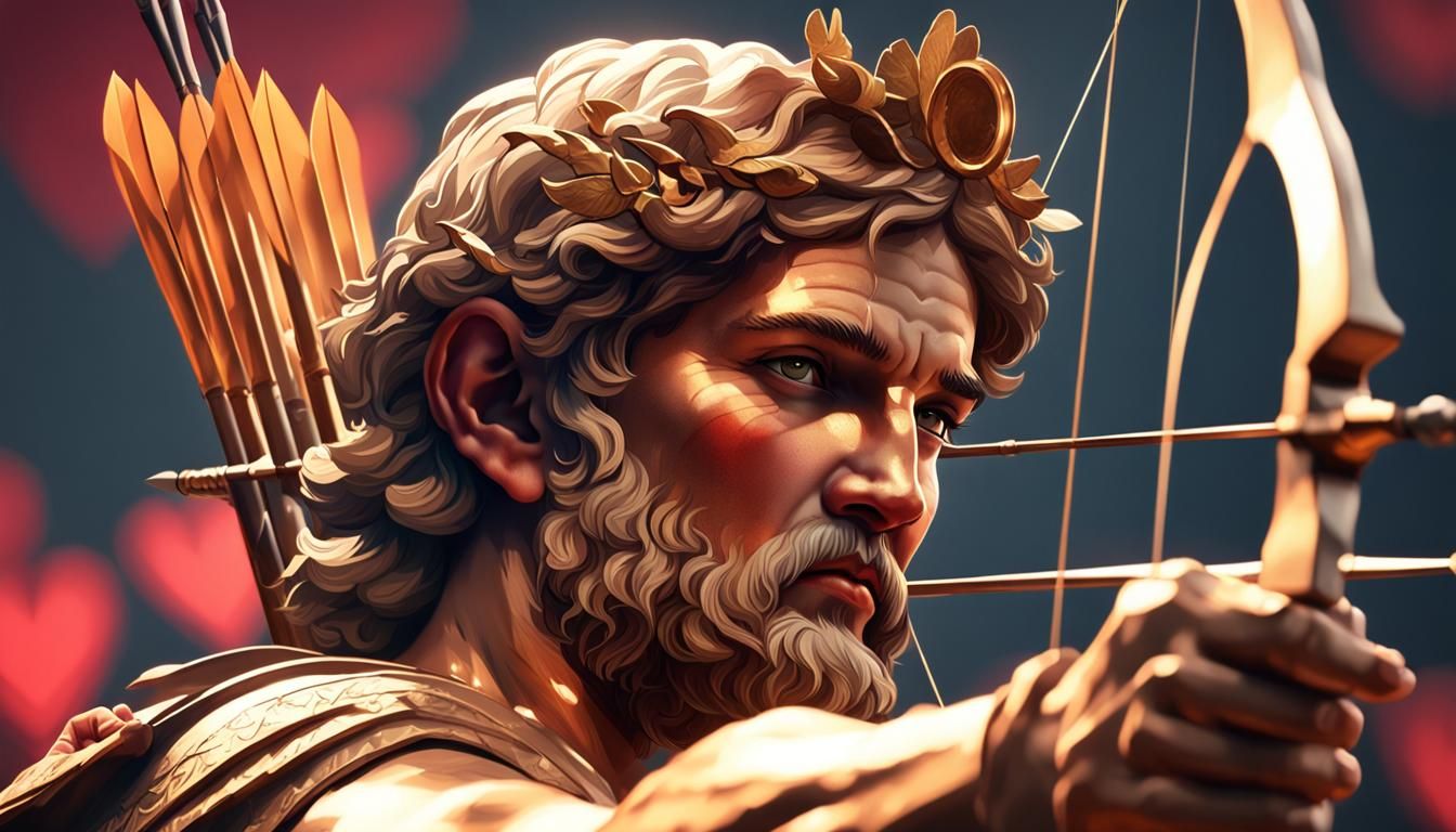 Cupid, God of Love, Shoots Arrows: Hyperdetailed Portrait