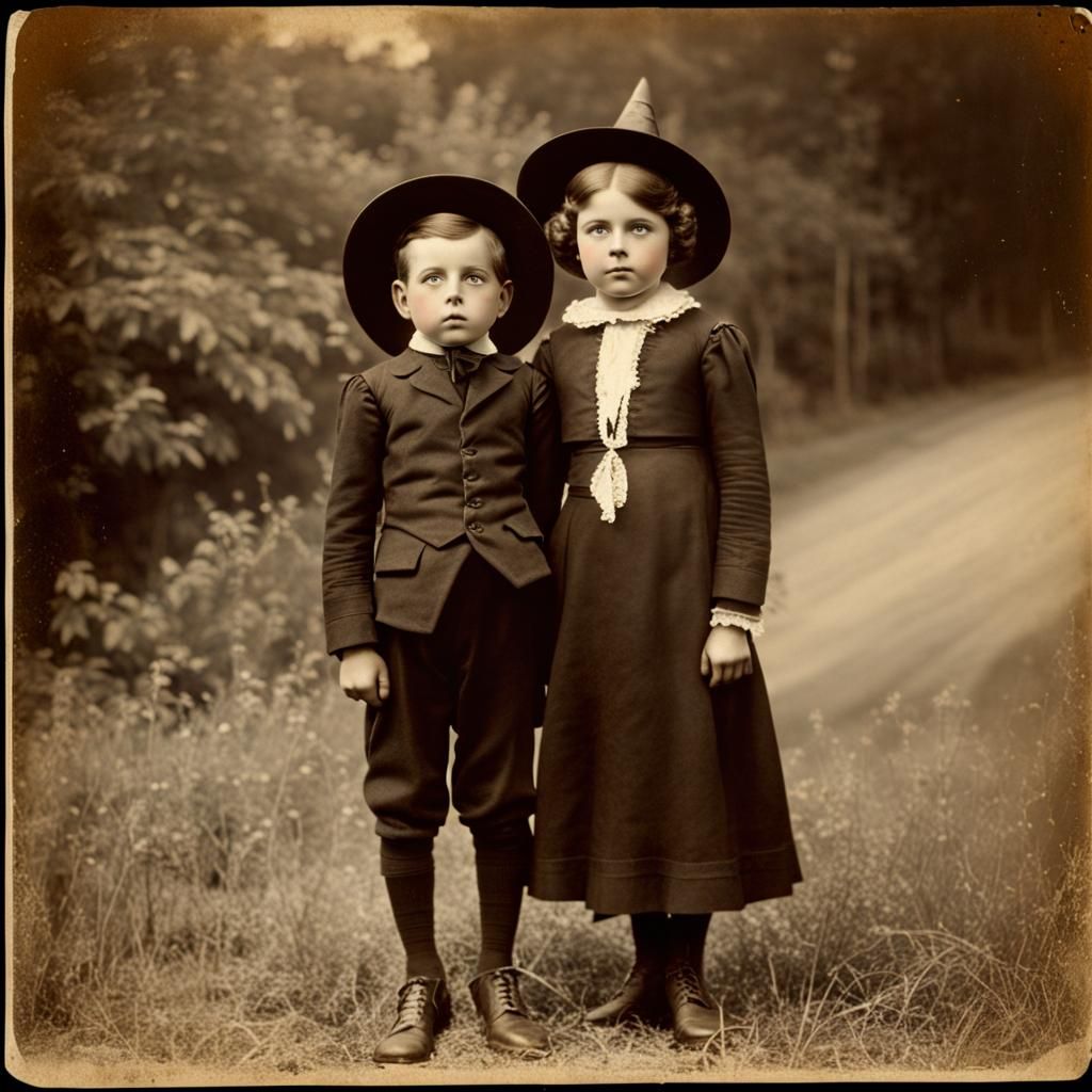 Vintage Halloween: Children in Costume, 1900s Photo