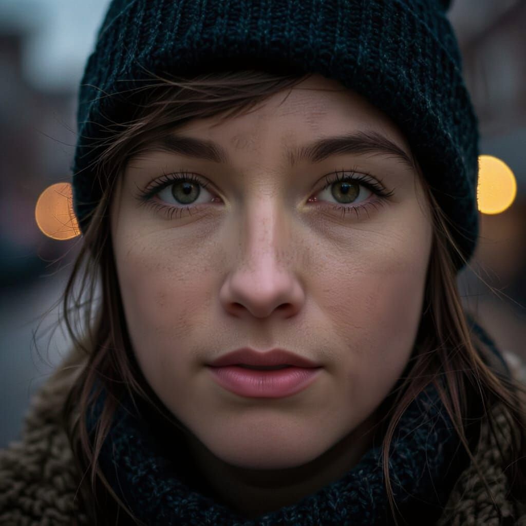 Ambient Portrait with Dutch Text in Gloomy Lighting