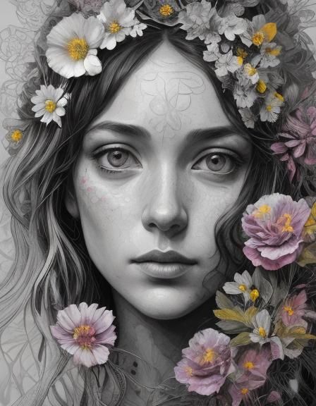 Monochrome Beauty in Clockpunk Fairytale Garden