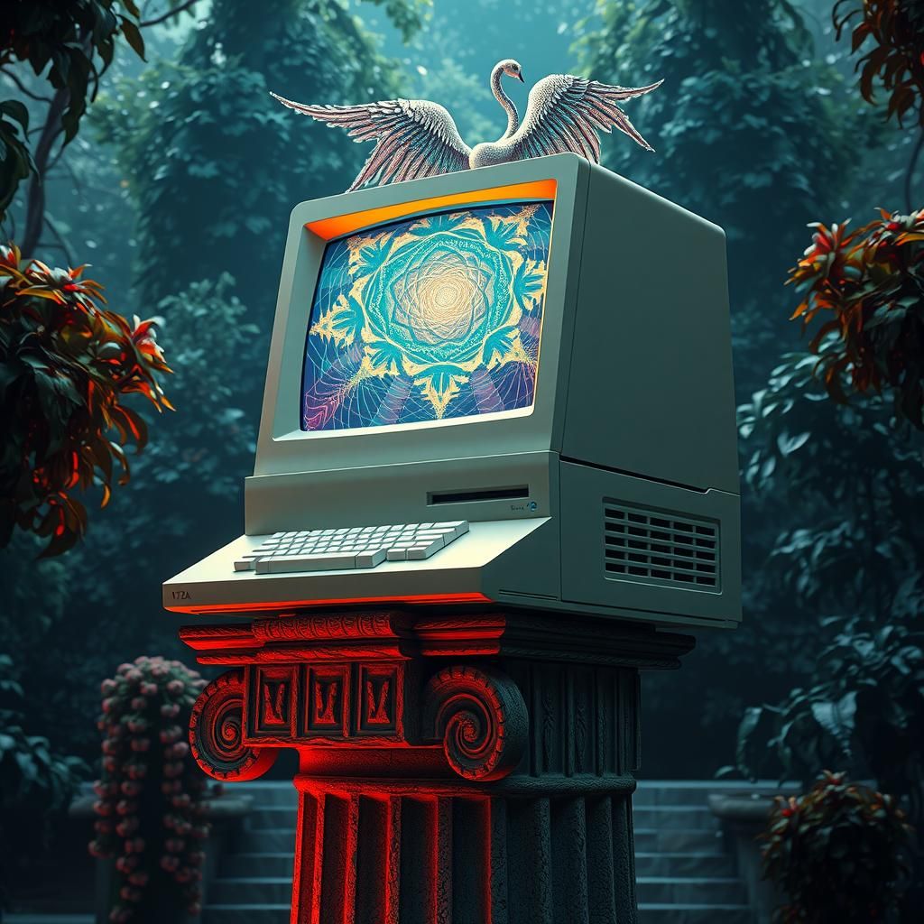 Fractal Macintosh Computer in Surreal Pop Art Style