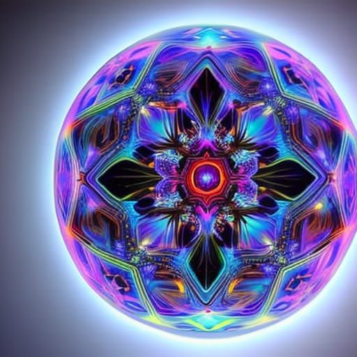 Bioluminescent Geometry: Translucent Fractal Earth Design