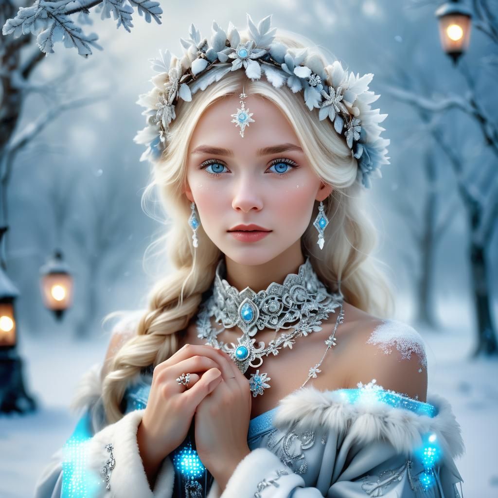 Angelic Russian Blonde in Winter Wonderland