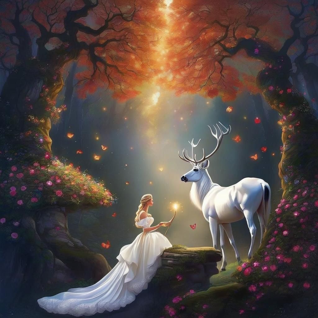 Magical Fairytale Artwork with Mythical Creatures