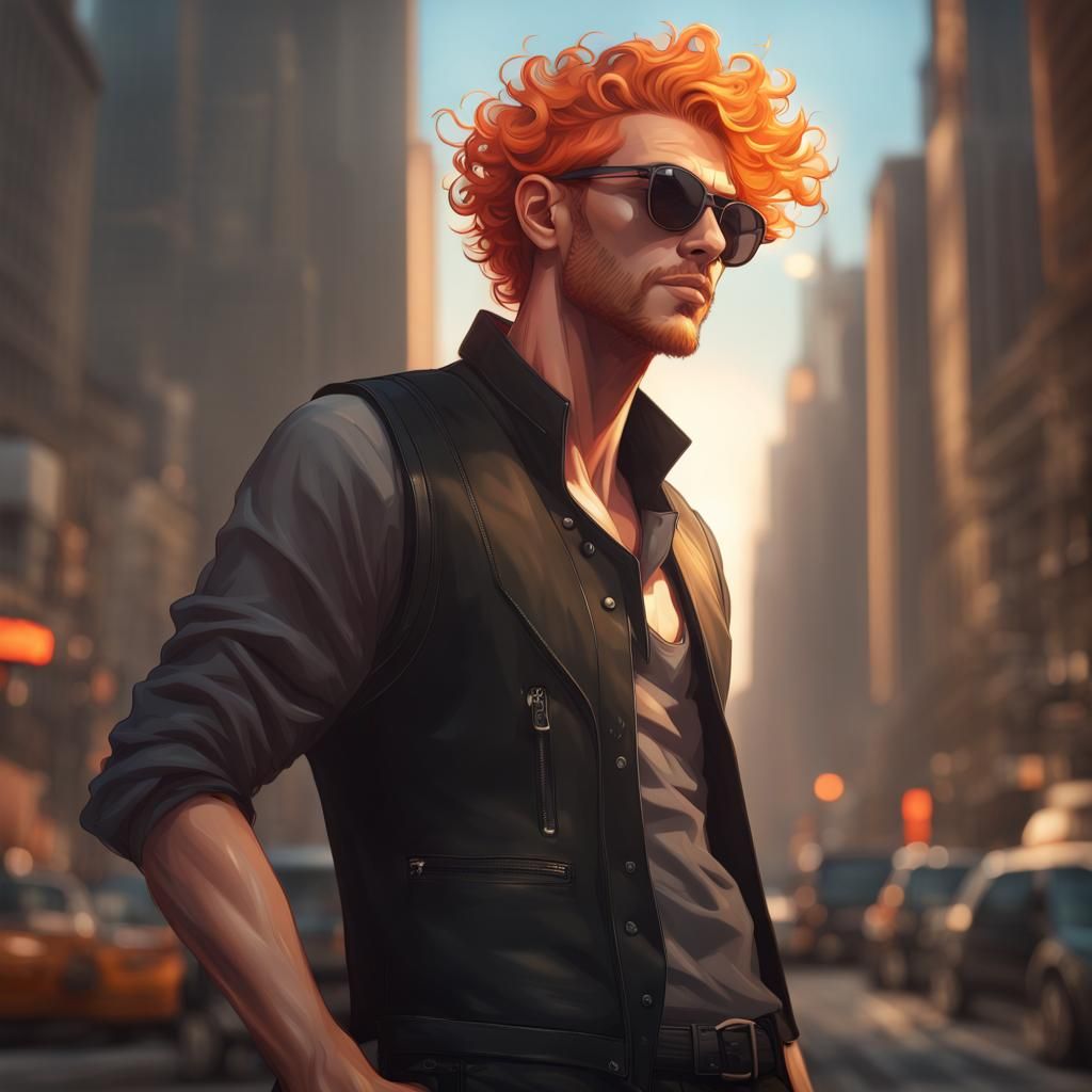 Steampunk Man Portrait in Hyperdetailed Lighting