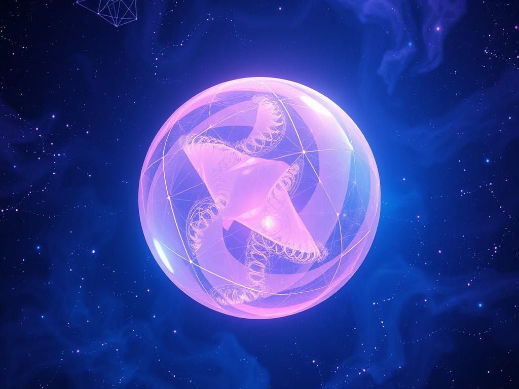 Ethereal Cosmic Unity: Glowing Orb Embodies Universal Love a...