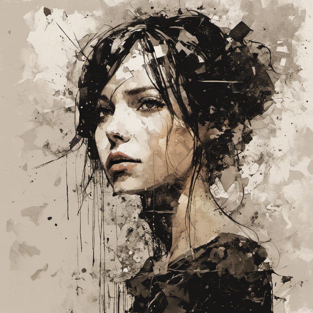 Intricate Neon Portrait of Girl in Cel-Shaded Style