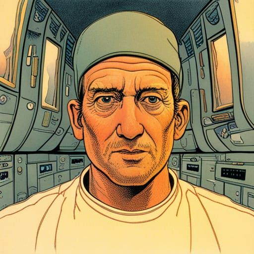 Surreal Landscape in Moebius Style