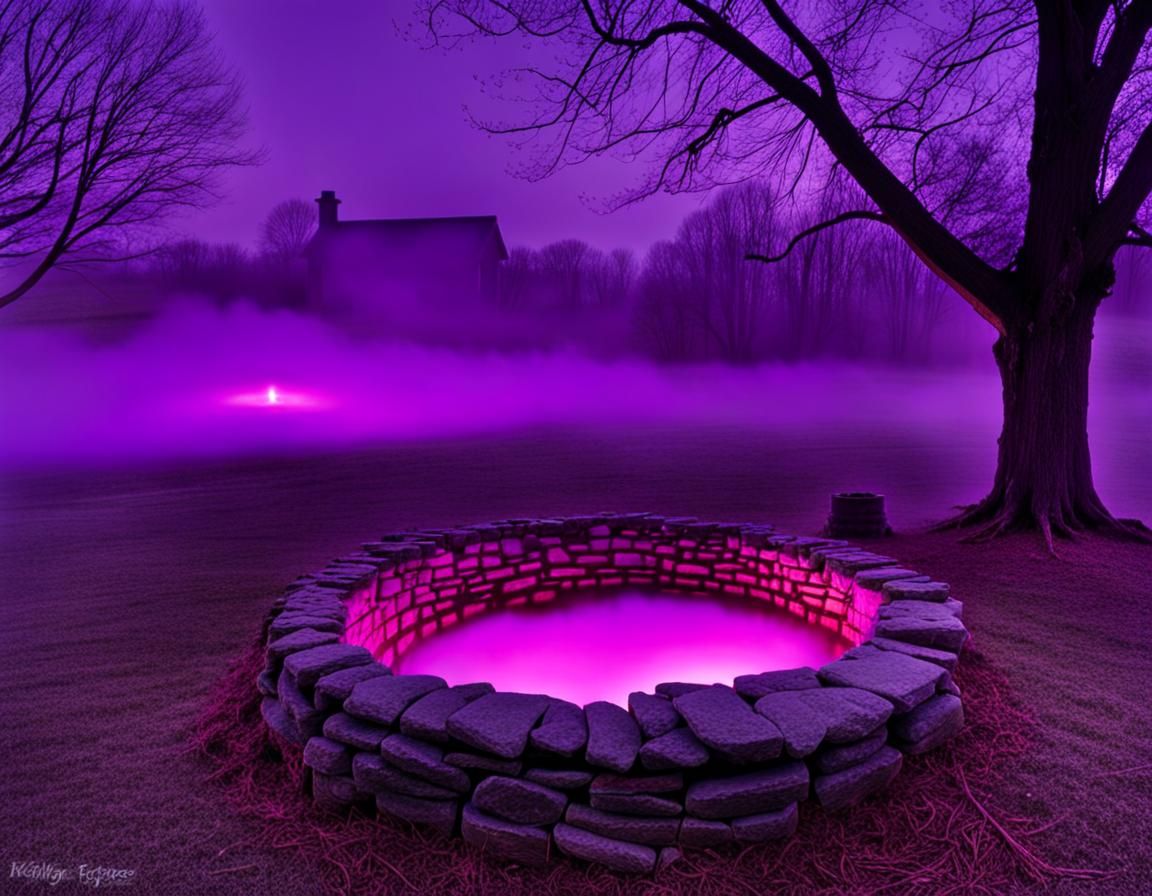 Eerie Purple Fog Emerges in New England Landscape