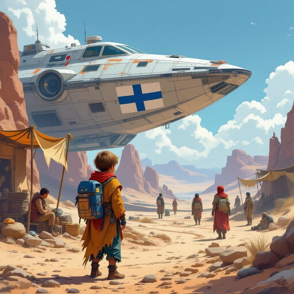 Desert Spaceport: Boy, Rulers, and Finnish Spaceship