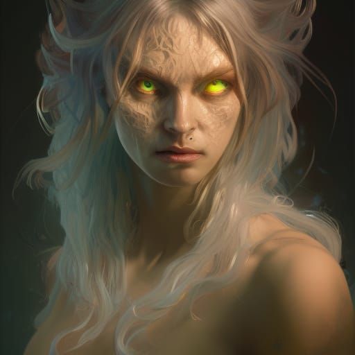 Demonic Eldridge Fae Portrait in Hyperdetailed Style