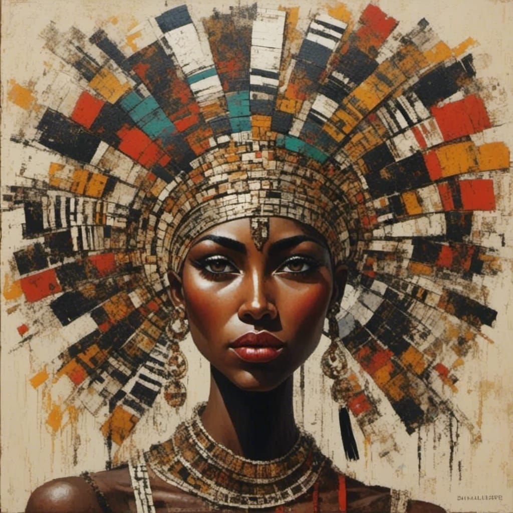 Abstract African Square Geometric Design