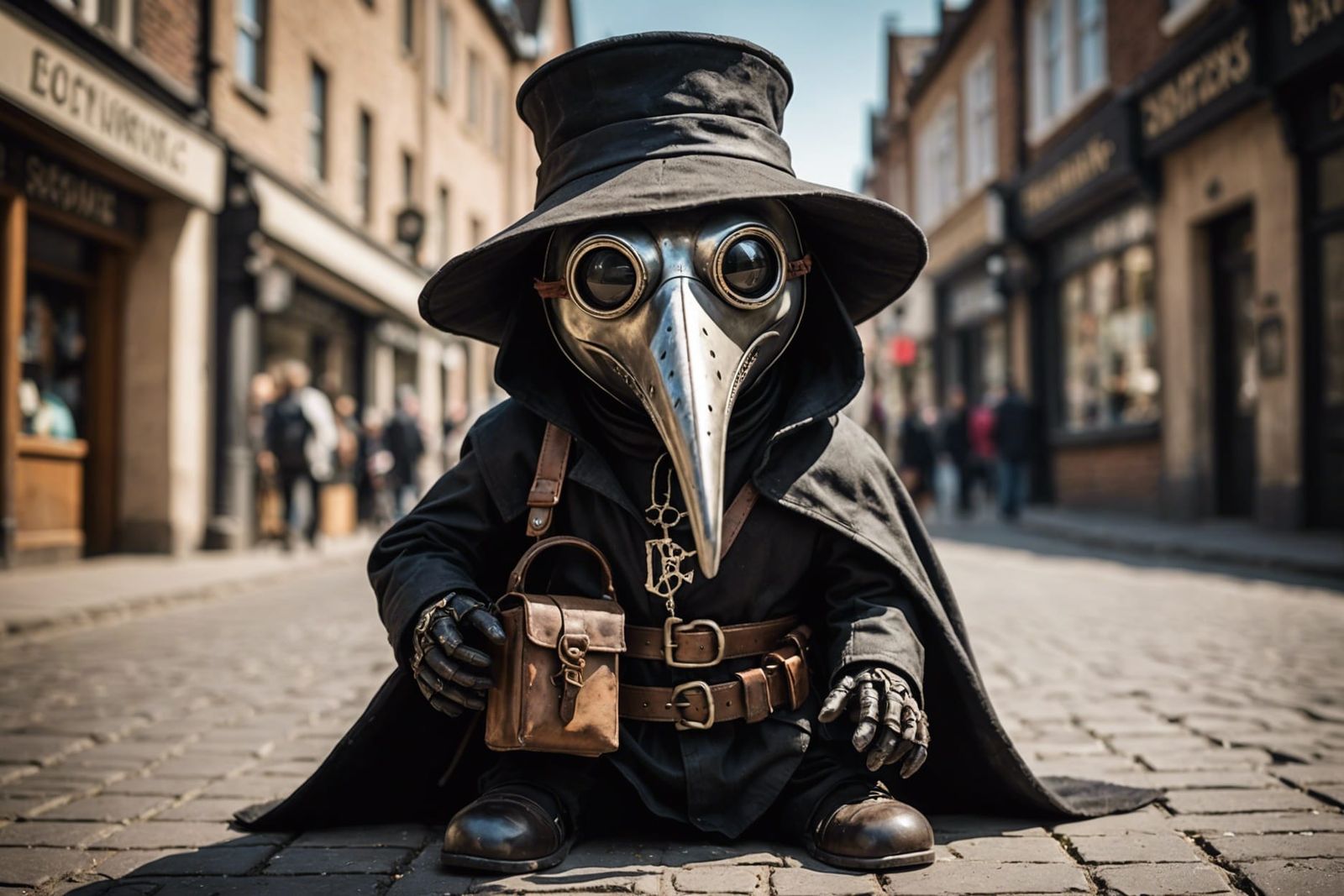 Puppy Plague Doctor on a Corpse-Strewn Street