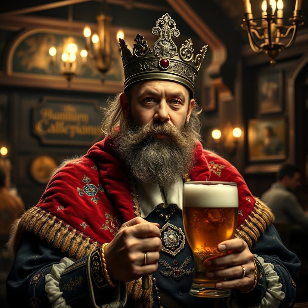 Gambrinus King of Beer in Baroque Tavern