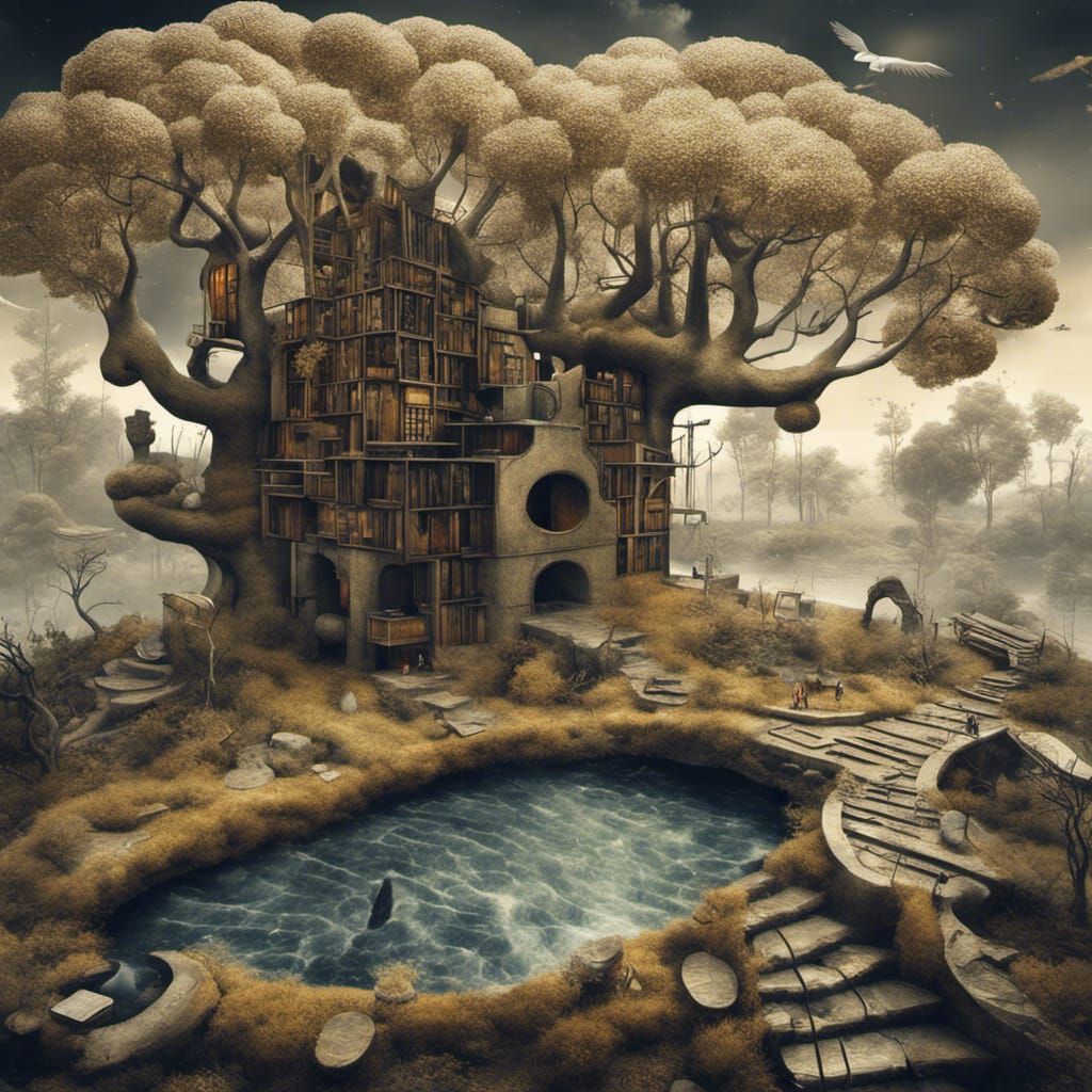 Ethereal Tree of Life in Biopunk Style