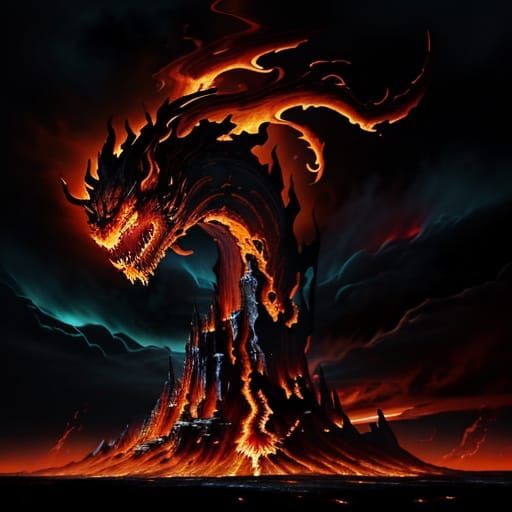Majestic Surtur Reigns Over Fiery Muspelheim in Epic Fantasy...