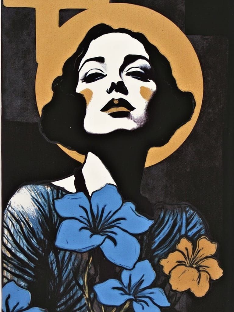 Art Deco Goddess in a Tropical Gardenia Oasis