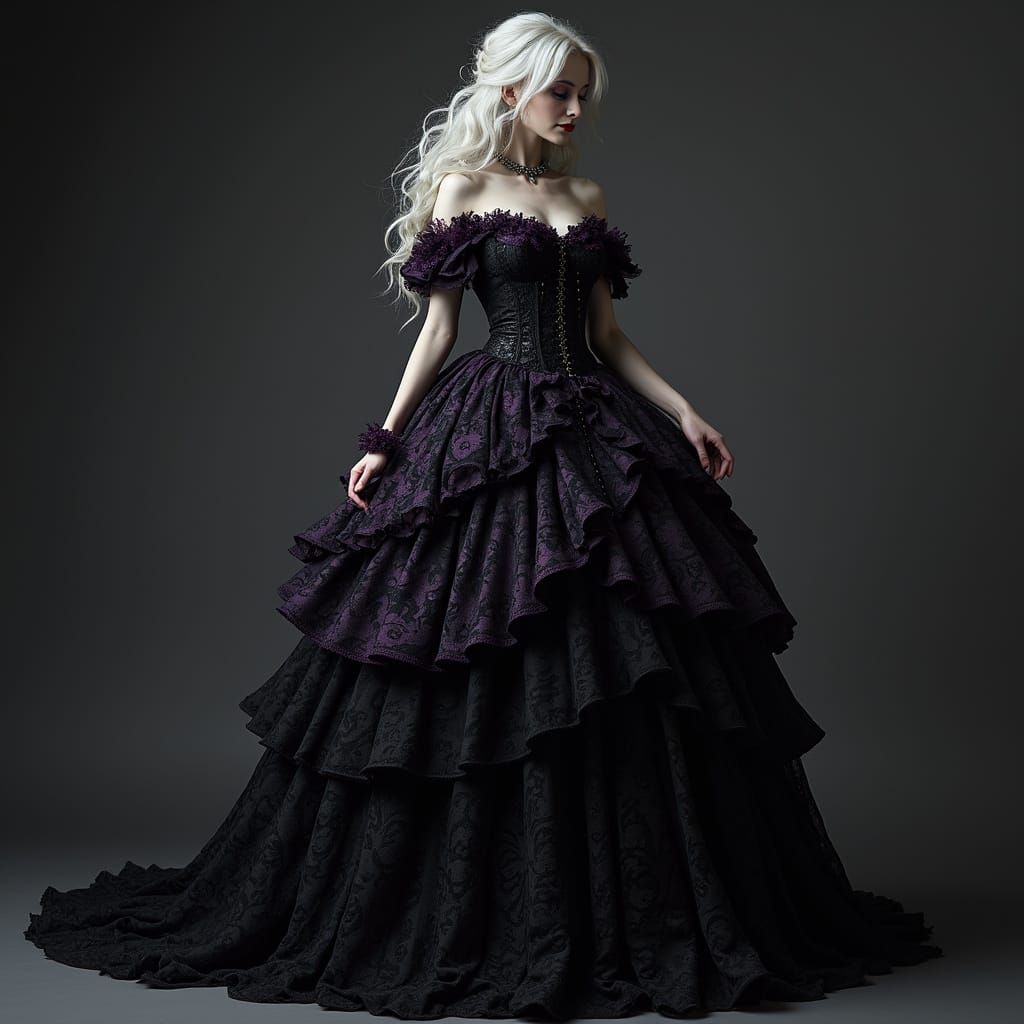 Gothic Bride in Victorian Mourning Attire