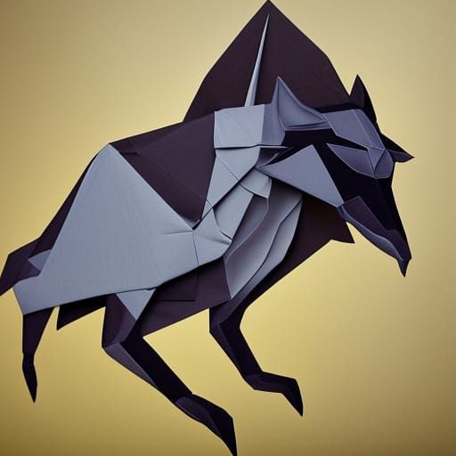 Realistic Oil Painting of a Wolf and Raven
