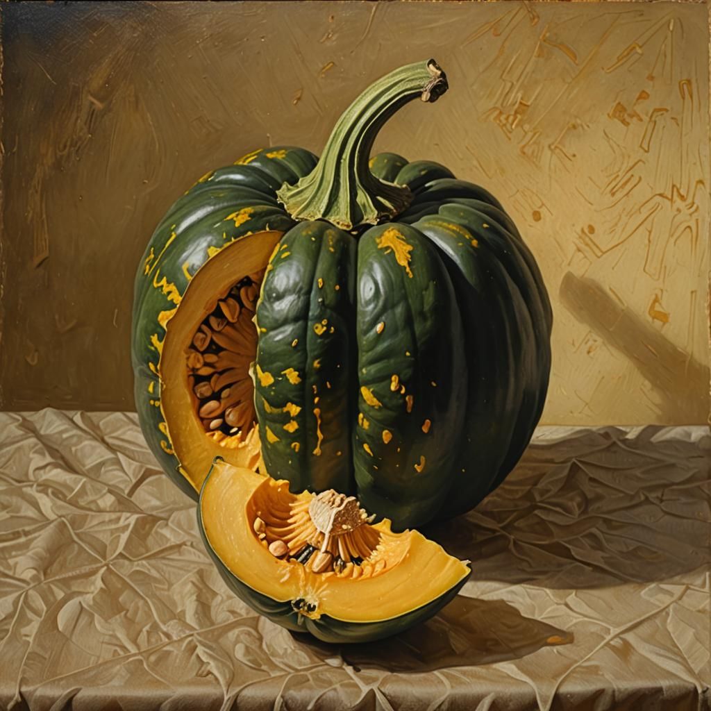 Renaissance Still Life of Acorn Squash