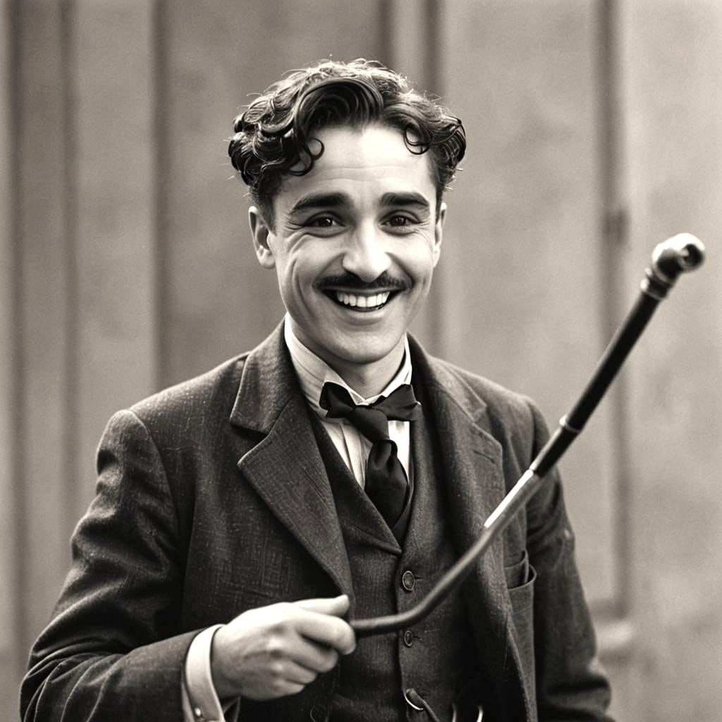 Charlie Chaplin Smiling Portrait