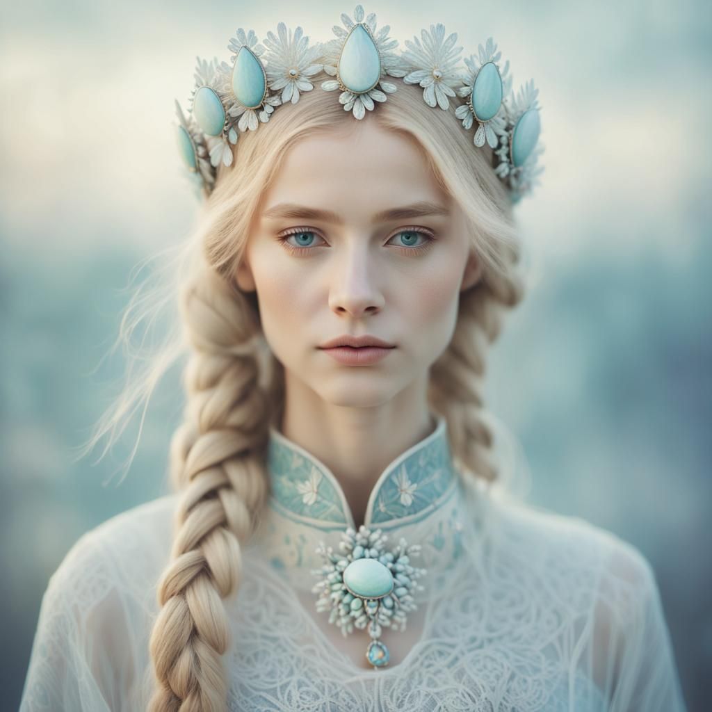 Ethereal Portrait of a Russian Girl in Magical Realism Style